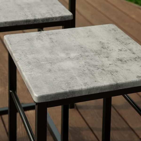 SoBuy Baaripöytä ja 4 baarijakkaraa Ruokailuryhmä 4 hengelle. betonikuvio P100*L60*K87 cm, Enimmäiskuormitus: 150 kg/Baarituolit OGT11-HG