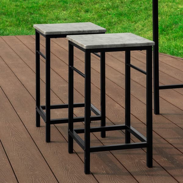 SoBuy Baaripöytä ja 4 baarijakkaraa Ruokailuryhmä 4 hengelle. betonikuvio P100*L60*K87 cm, Enimmäiskuormitus: 150 kg/Baarituolit OGT11-HG
