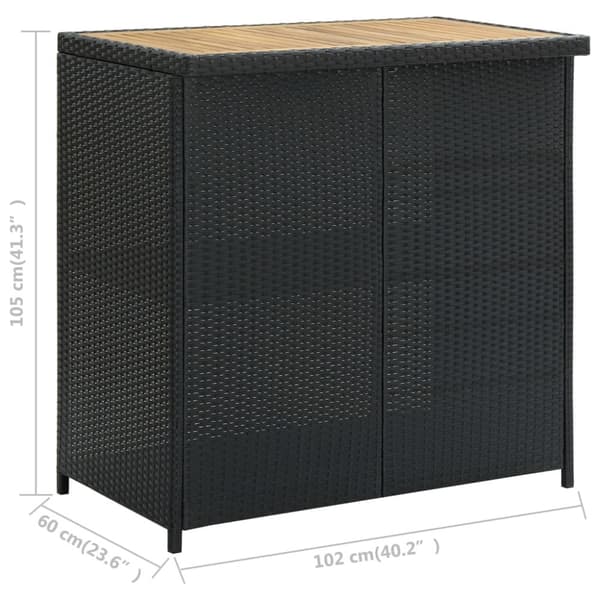 vidaXL barsæt 3 dele polyrattan sort
