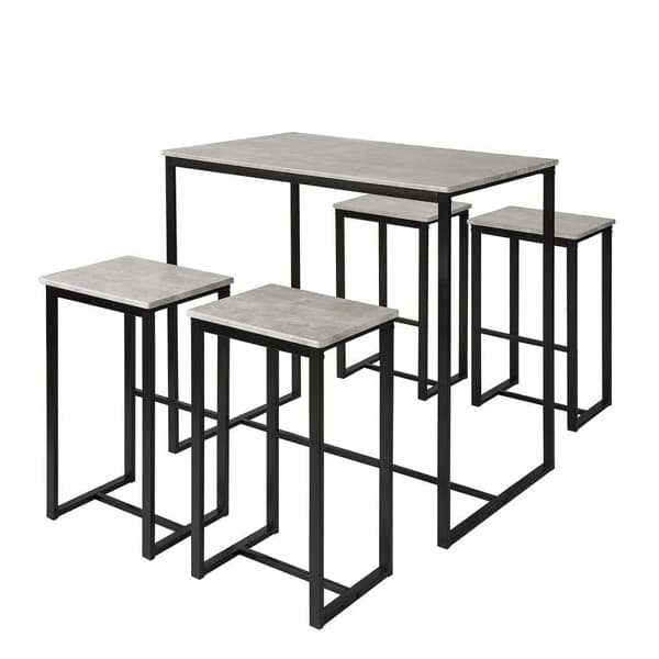 SoBuy Bordsæt med 4 taburetter i industriel stil, L100xP60xH96 cm, Maksimal belastning: 150 kg. OGT15-HG