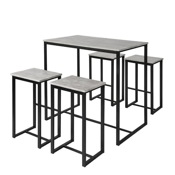 SoBuy Barbord och 4 pallar, Matgrupp, Testad för 150 kg, OGT15-HG