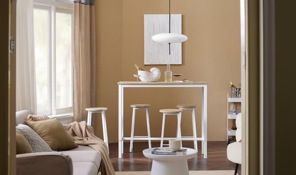 SoBuy Bordsæt med 4 taburetter, velegnet som barbord L120xP40xH100cm, OGT22-WN