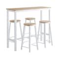 Miniatyrbillede 1 af 10: SoBuy Bordsæt med 4 taburetter, velegnet som barbord L120xP40xH100cm, OGT22-WN