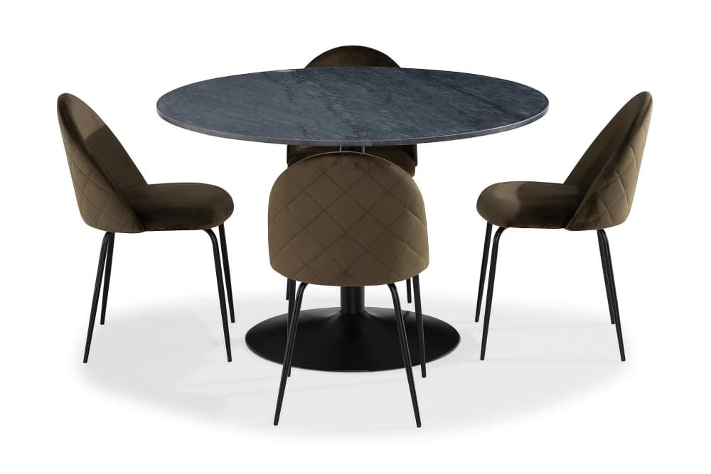 GENEVA Matgrupp + 4 SUADA Stol Sammet Svart