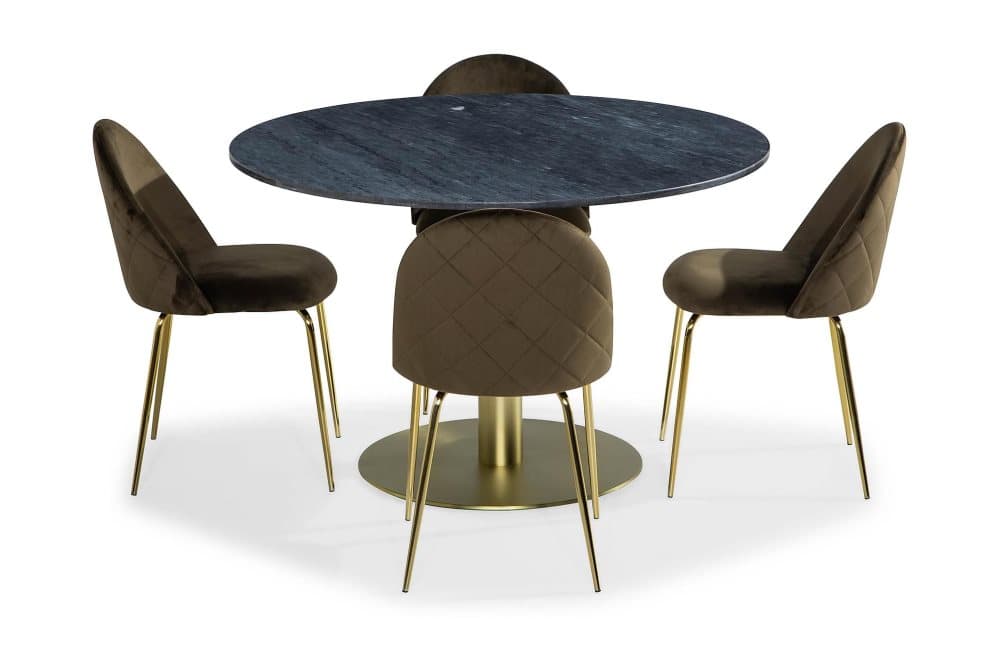 GENEVA Matgrupp + 4 SUADA Stol Sammet Grå