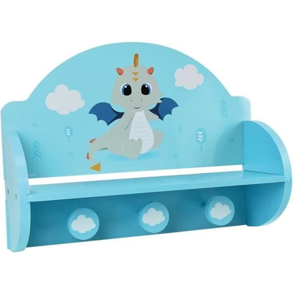 FUN HOUSE Léon le Dragon 713338 KLADDHYLLA Mått: ± H. 33 x B. 46 x D. 15 cm för barn