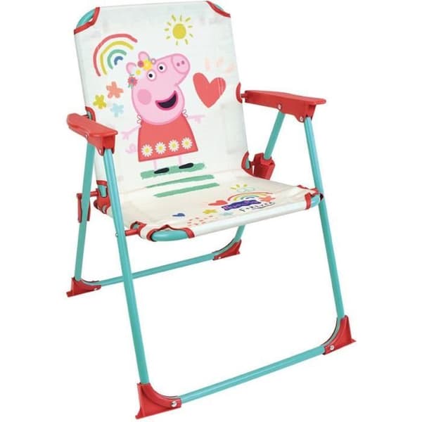 FUN HOUSE Peppa Pig Trädgårdsmöbler - 1 bord H.46xø46cm, 2 stolar H.53xB.38.5xD.37.5 cm och 1 parasoll H.125 x ø100 cm - För barn