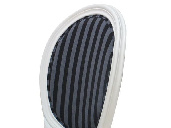 Amaretta spisegruppe 100x180/280 inkl. 2 tilleggsplate antikk hvit med 2+6 Rokokko stoler antikk hvit/svart.