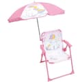 Miniatyrbild 1 av 2: FUN HOUSE Unicorn Camping hopfällbar stol med parasoll - H.38.5 x B.38.5 x D.37.5 cm + parasoll ø 65 cm - För barn