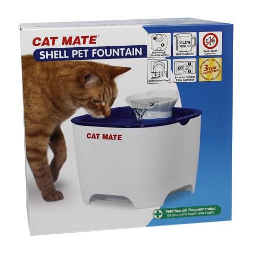 Vattenautmat Shell Pet Fountain Blå/Vit Cat Mate 3 liter