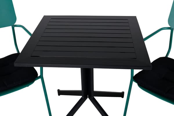 Way hagesett bord 70x70cm og 2 stoler Nicke grønn, svart.