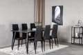 Miniatyrbild 4 av 6: Dipp180x90BLBL matgrupp matbord svart och 6 Slim High Back matstola PU konstläder svart.