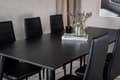 Miniatyrbild 6 av 6: Dipp180x90BLBL matgrupp matbord svart och 6 Slim High Back matstola PU konstläder svart.