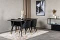 Miniatyrbilde 5 av 6: SilarBLExt spisegruppe spisebord uttrekksbord lengde cm 120 / 160 svart og 4 Velvet spisestuestoler PU kunstskinn svart.