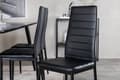 Miniatyrbilde 5 av 6: Dipp180x90BLBL spisegruppe spisebord svart og 6 Slim High Back spisestuestoler PU kunstskinn svart.