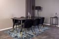 Miniatyrbilde 3 av 5: Dipp180x90BLBR spisegruppe spisebord svart og 6 Velvet spisestuestoler velour svart, messing dekor.