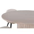 Miniatyrbilde 2 av 9: BiancaROWW spisegruppe spisebord eik finer hvit washed og 4 Velvet Stitches spisestuestoler velour beige.