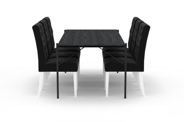 Thars Spisebord 200 cm med 6st Jenny Spisebordsstol Velour