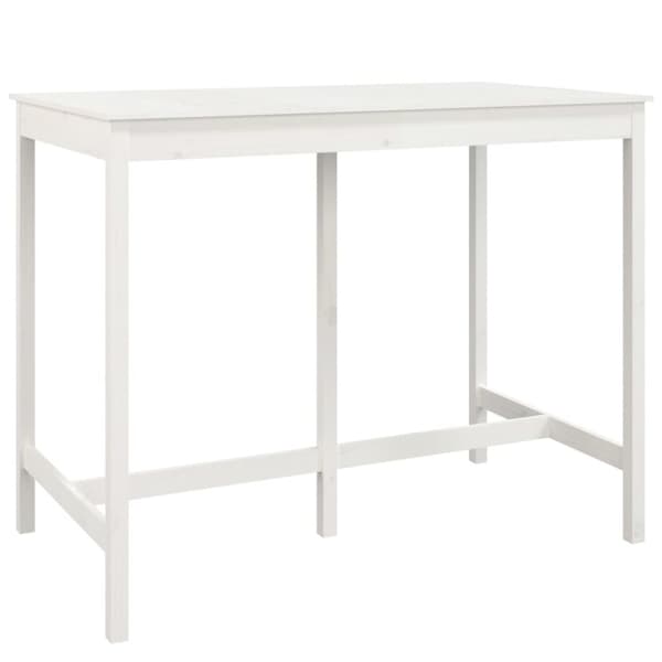 vidaXL Barsett 7 deler hvit heltre furu