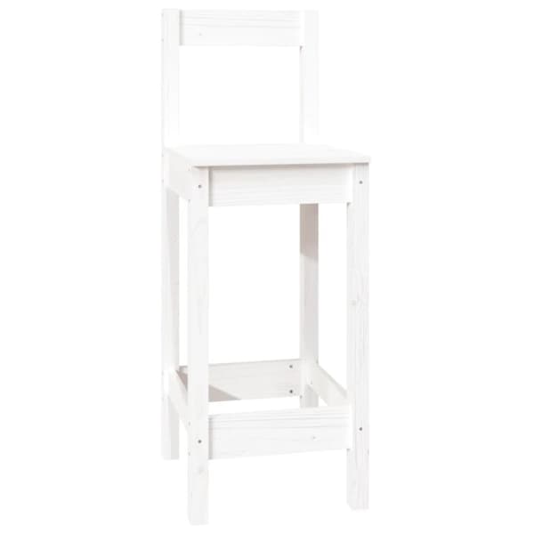 vidaXL Barsett 7 deler hvit heltre furu