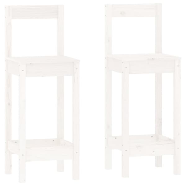 vidaXL Barsett 3 deler hvit heltre furu