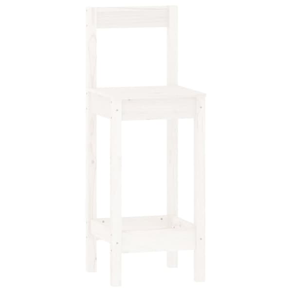 vidaXL Barsett 3 deler hvit heltre furu