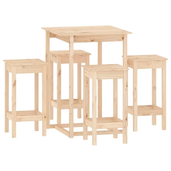 vidaXL Barsett 5 deler heltre furu