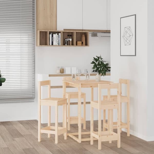 vidaXL Barsett 5 deler heltre furu