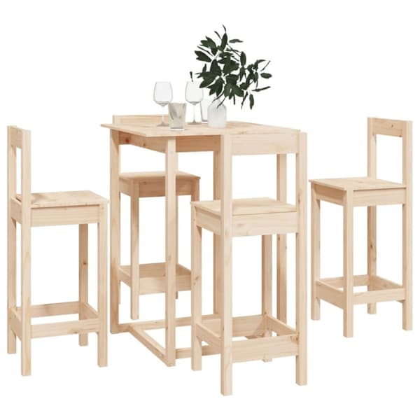 vidaXL Barsett 5 deler heltre furu