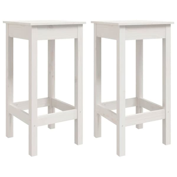 vidaXL Barsett 3 deler hvit heltre furu