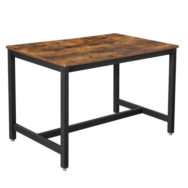 Rootz köksbord - Matsalsbord för 4 personer - Soffbord - Stålstomme - Industriell design - Vintage brun-svart (120 x 75 x 75 cm)