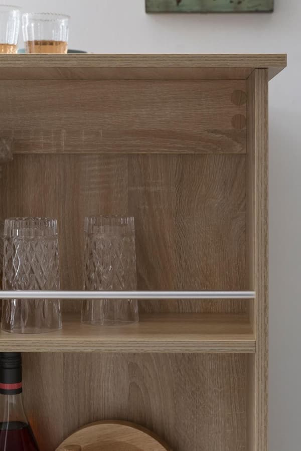 Rootz Sonoma 120 x 107,5 x 60 cm Barbord Træ køkkenbord - Bardisk med integreret hylde - Bar Bistro Bord Køkken Rektangulært - Festbord træbord - Vægm