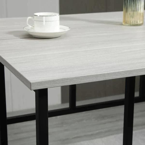 Rootz Industrial baaripöytäsetti - 6 osaa - 2 pöytää ja 4 baarituolia - harmaa + musta - lastulevy - teräs - 100L x 40W x 90K cm