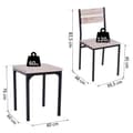 Miniatyrbild 3 av 11: Rootz matbordsset - 3-delat - 1 matbord - 2 matstolar - MDF - metall - trälook - svart