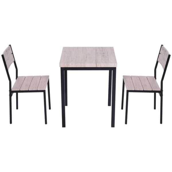 Rootz matbordsset - 3-delat - 1 matbord - 2 matstolar - MDF - metall - trälook - svart