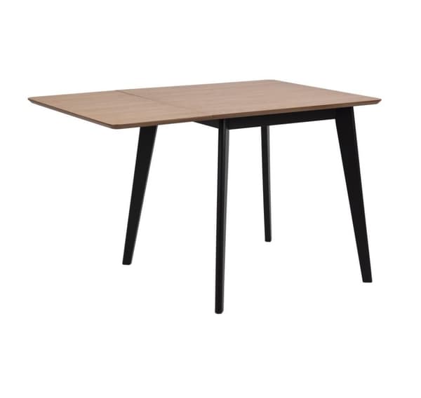 Spisebord ROXBY, 80/120x80xH76cm, eg/sort