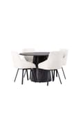 Miniatyrbilde 2 av 5: Lanzo spisegrupper bord mocca og 4 Rosie stoler beige.