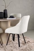 Miniatyrbild 3 av 5: Olivia matgrupp bord whitewash och 4 Rosie stolar beige.