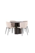 Miniatyrbilde 1 av 5: Olivia spisegrupper bord mocca og 4 Modesto stoler beige.