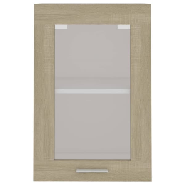 væghængt glasskab 40x31x60 cm konstrueret træ sonoma-eg