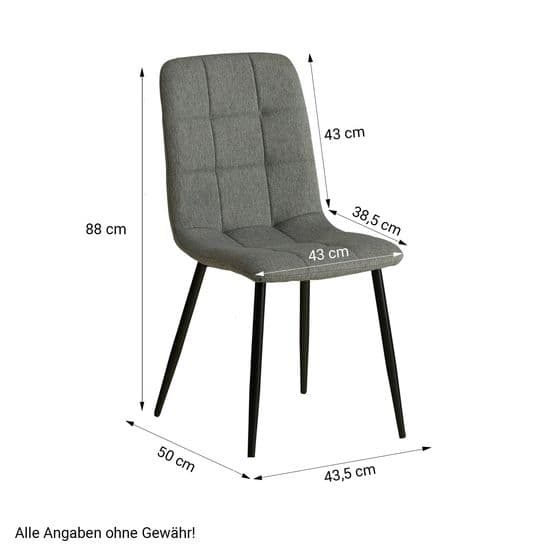 Spisebord 80x80 Cm - 2 Stole Grå Linné