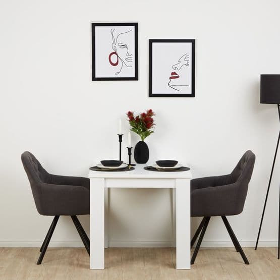Spisebord 80x80 Cm - 2 Stole Æg Antracit Linné