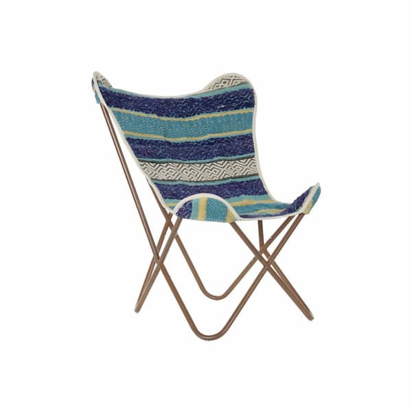 Nojatuoli DKD Home Decor Monivärinen Laivastonsininen Rauta 74 x 65 x 90 cm