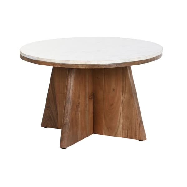 Sofabord DKD Home Decor Marmor Akacie (70 x 70 x 43 cm)