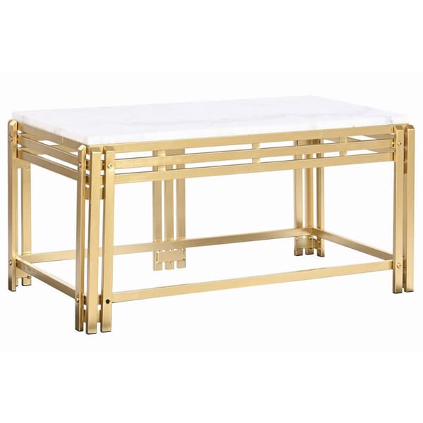 Sofabord DKD Home Decor Metal Aluminium Marmor 80 x 40 x 40 cm