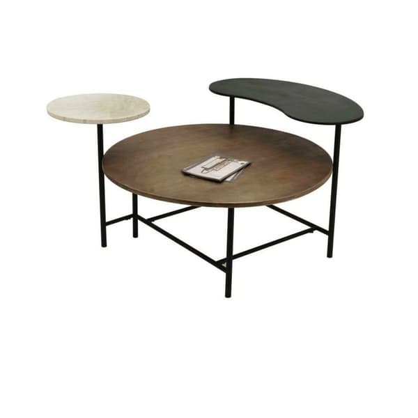 Sofabord DKD Home Decor 118 x 90 x 61 cm Metal Aluminium Træ MDF