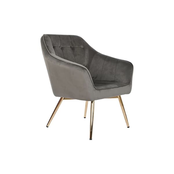 Nojatuoli DKD Home Decor Kullattu Tumman harmaa Metalli 74 x 74 x 90 cm