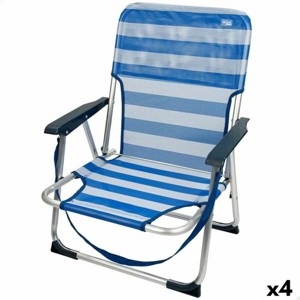 Strandkurv Aktive Foldbar Blå 44 x 72 x 35 cm (4 enheder)