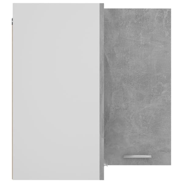 væghængt hjørneskab 57x57x60 cm konstrueret træ betongrå