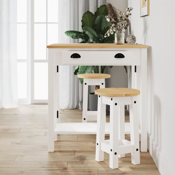 vidaXL Barkrakker 2 stk hvit heltre furu